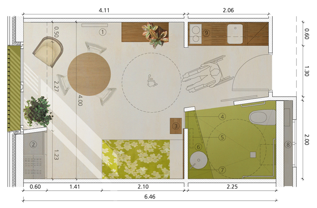 EHPAD Oliviers_Plan chambre